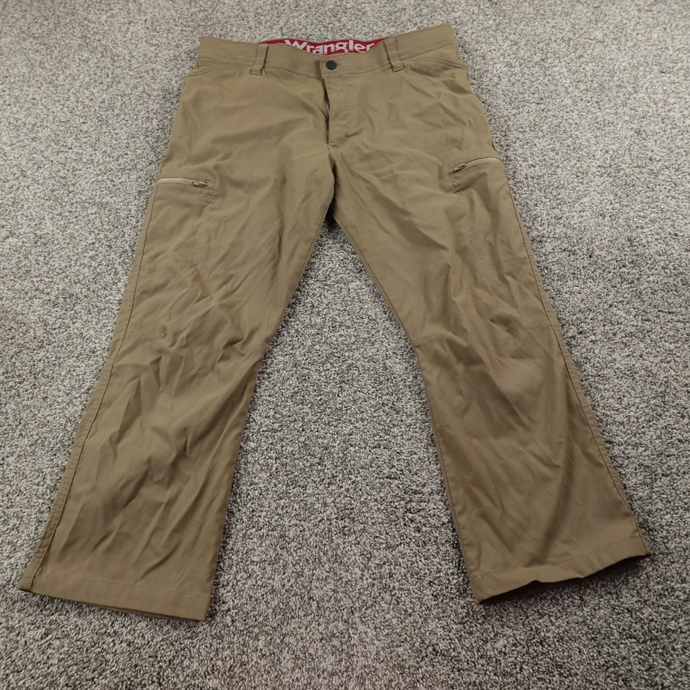 Wrangler Pants Mens 38X30 Brown Tan Beige ATG Hiking Outdoors Stretch Trail Trek